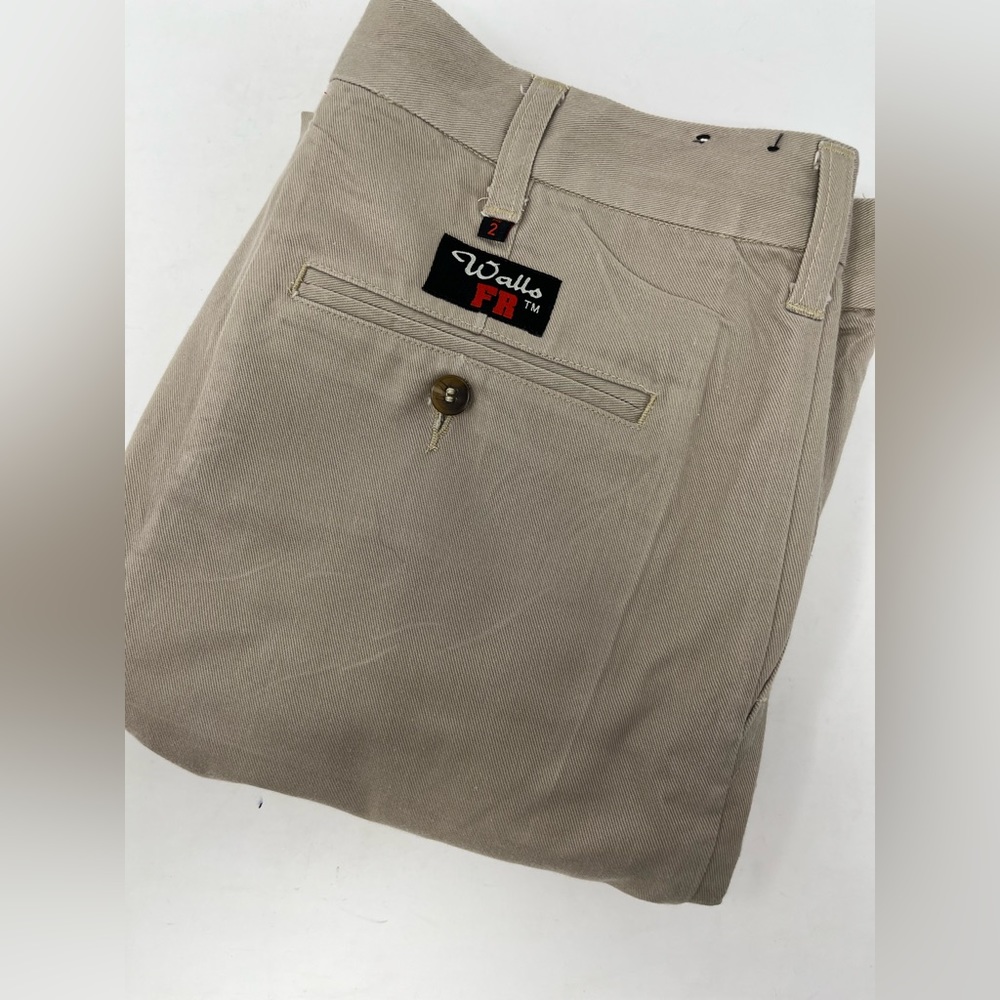 Men's WALLS FR Flame Resistant 4 Pocket Kahki Work Pants Sz W 36 Used Clean GHL9